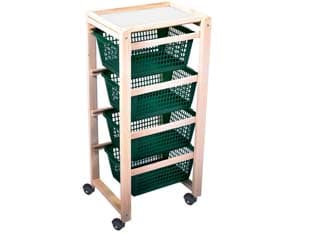 Carrello Portatutto Ercolino in Legno Naturale con Ruote 37 CMX30X85H - 2