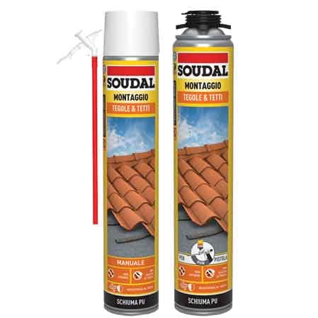 Schiuma Poliuretanica Tegole e Tetti Soudal 750 ml Pistola - 2
