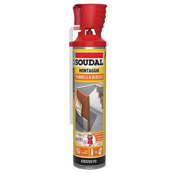 Adesivo Poliuretanico Pannelli e Blocchi con Applicatore Soudal 600 ml