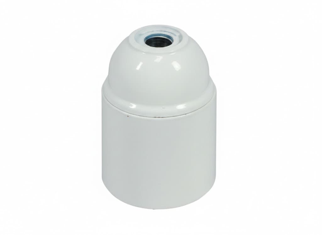 Portalampada E27 Termoplastico Liscio Bianco 10 Pezzi - 2