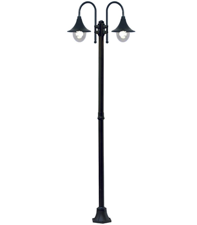 Lampione 2 Luci su Palo Modello Parigi 2X100W IP44 76 CMX230H. Nero Syntesy - 2