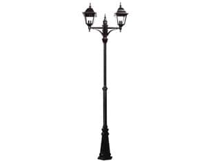 Lampione 2 Luci su Palo Modello New York 2X100W IP44 230 Cmh. Nero Syntesy - 2