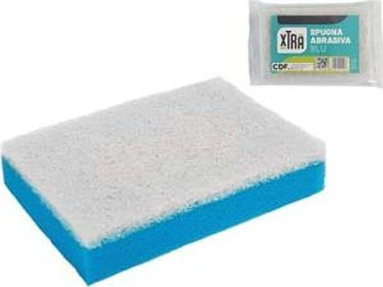 Spugna Abrasiva Doppia Blu con Fibra Bianca 11,5 CMX7,5X2,5 Xtra 20 Blister