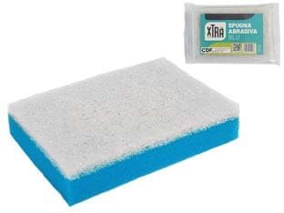 Spugna Abrasiva Doppia Blu con Fibra Bianca 11,5 CMX7,5X2,5 Xtra 20 Blister - 2