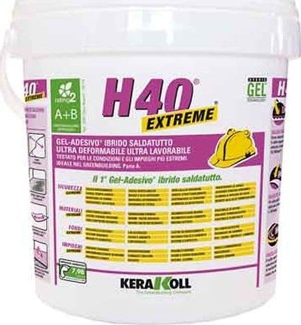 Colla per Piastrelle in Pasta H40 Extreme Kerakoll 10 kg Colore Bianco - 2
