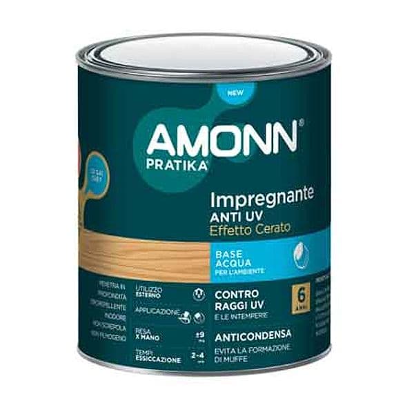 Impregnante All Acqua Anti Uv Effetto Cera Amonn 0,75 l Bianco - 2