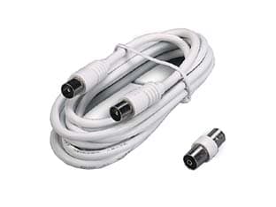 Prolunga Tv con Cavo Coax Spina Maschio Femmina + Adattatore 5 Pezzi - 2