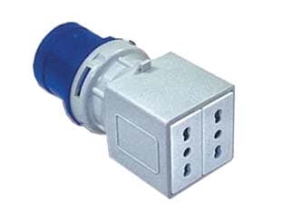 Adattatore Industriale con Spina Cee e Due Prese 10 16A Bipasso IP20 16A - 2