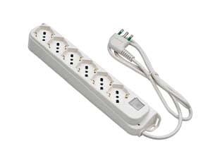 Multipresa 6 Posti Bipasso + Schuko con Interruttore Linea Retail 2 Pezzi - 2