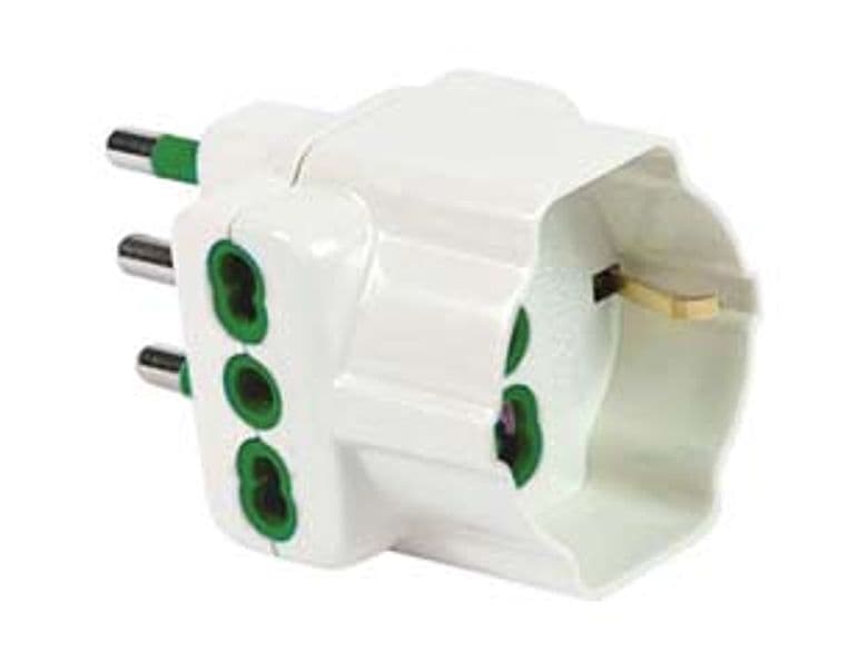 Adattatore Triplo 2 P+t Schuko Bipasso 16A Bianco Linea Garanti 10 Pezzi – Fanton