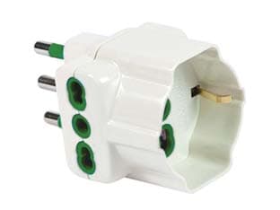 Adattatore Triplo 2 P+t Schuko Bipasso 16A Bianco Linea Garanti 10 Pezzi - 2