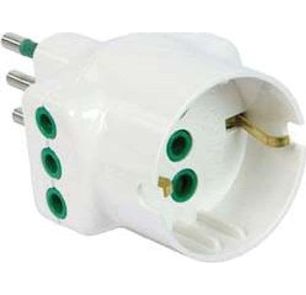 Adattatore Triplo 2P+T Schuko Bipasso Bianco Linea Garanti Bianco 10 Pezzi – Fanton