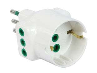 Adattatore Triplo 2P+T Schuko Bipasso Bianco Linea Garanti Bianco 10 Pezzi - 2