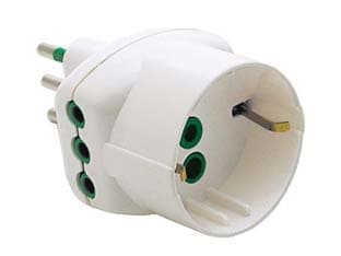 Adattatore Triplo 2 Poli + Terra Schuko Bianco 82210 Fanton 5 Pezzi - 2