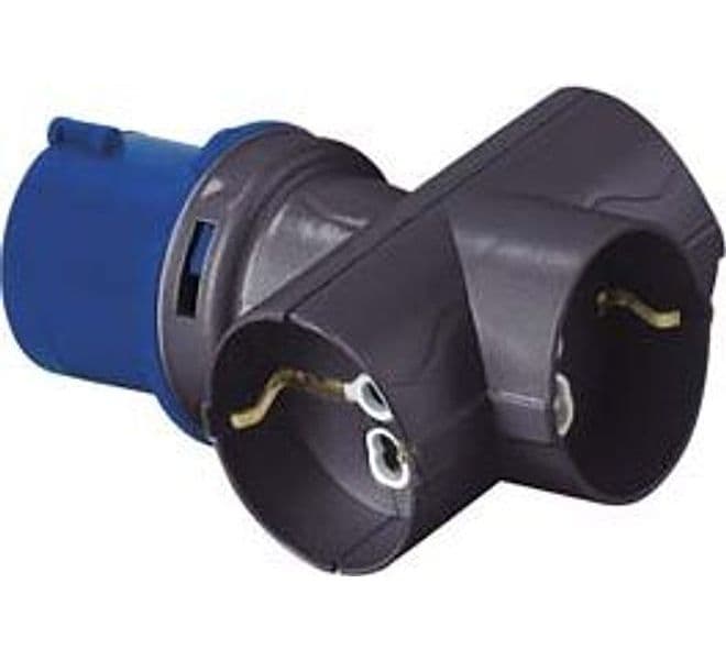 Adattatore Industriale C Spina Cee e Tre Prese Schuko 10 16A Bip IP20 16A