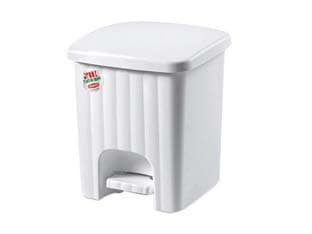 Pattumiera a Pedale Mini Quadra 4,5 l 20,5 CMX20,5X23,5H. Bianco 2 Pezzi - 2