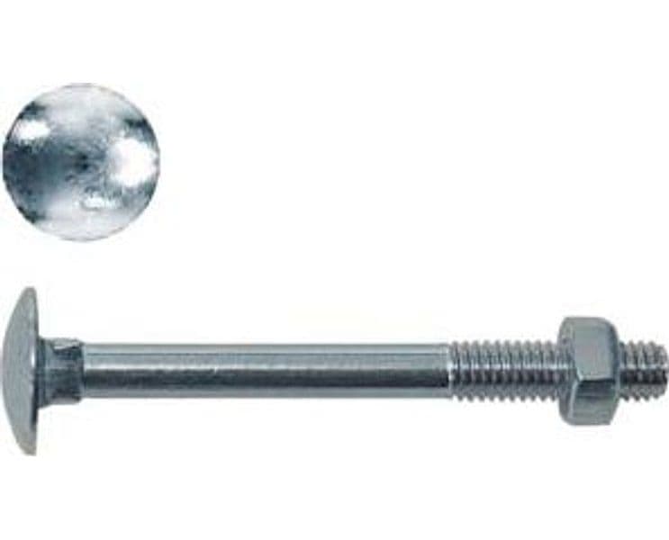 Bullone Acciaio Testa Tonda con Dado Ø 10 mm MMX140 Ambrovit 50 Pezzi - 2