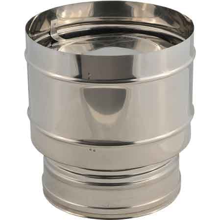 Fumaiolo Doppia Parete Antivento Ø 100 x 150 mm - 2