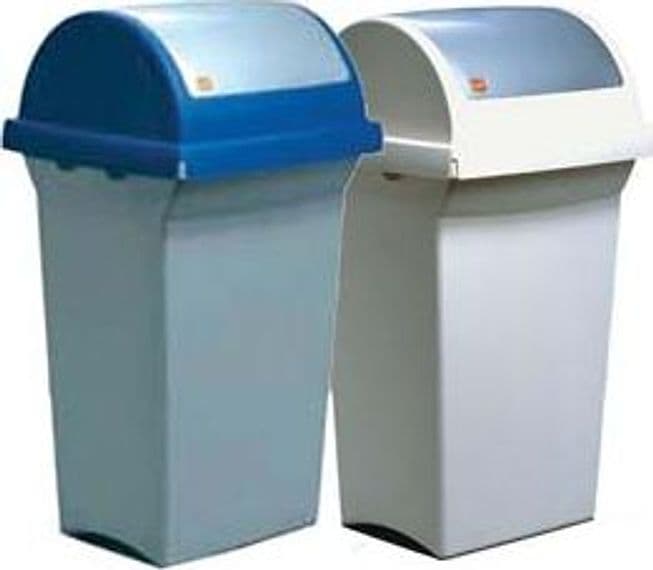 Bidone con Coperchio Basculante 50 l 43 CMX39X76H. Grigio Blu Ics 3 Pezzi - 2