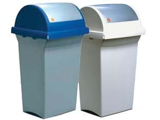Bidone con Coperchio Basculante 50 l 43 CMX39X76H. Grigio Blu Ics 3 Pezzi - 2