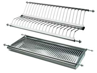 Scolapiatti Inox da Incasso con Vaschetta Raccogli Gocce 86 cm con Vasca - 2
