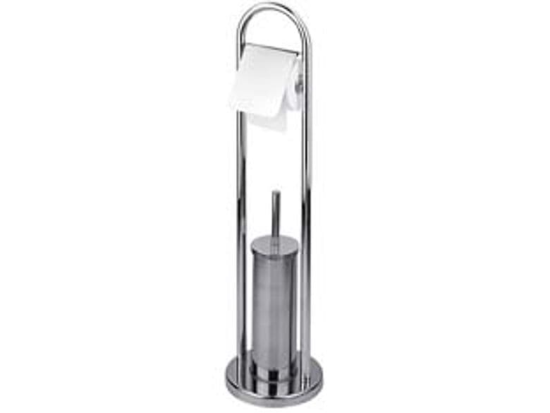 Portascopino WC con Porta Rotolo in Acciaio Inox Base Ø 22 mm cm Altezza - 2