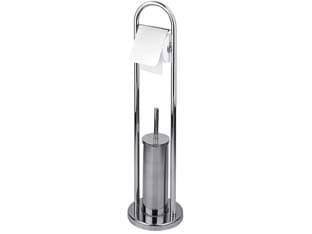 Portascopino WC con Porta Rotolo in Acciaio Inox Base Ø 22 mm cm Altezza - 2