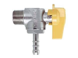 Rubinetto Gas Maschio ½ per GPL a Squadro con Portagomma Ø 10 mm Fiv - 2