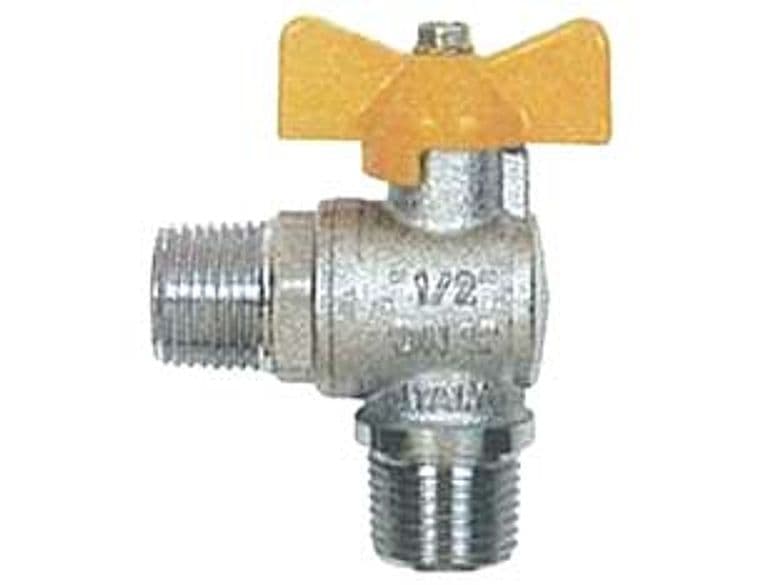 RUBINETTO A SFERA GAS METANO A SQUADRA  M/M CON MANIGLIA A T ART.060- - MM 1/2 - 3 pezzi ITAP
