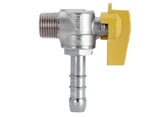 Rubinetto Gas Maschio ½ per Metano a Squadro con Portagomma Ø 15 mm 2 Pezzi - 2