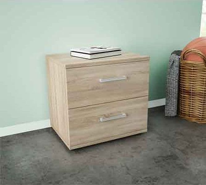 Comodino con Due Cassetti Ares Quercia Chiaro Cm 44,5 x 35 x 43,5H - 2