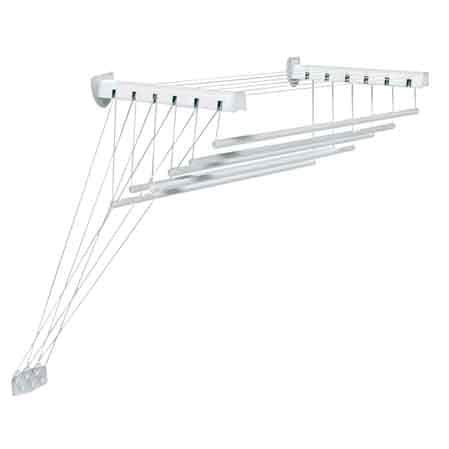 Stendibiancheria da Parete Soffitto Cm 120 x 46 x 70H 7,2 Mt di Stenditura - 2