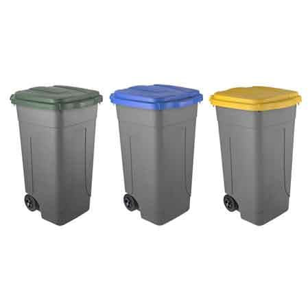 Bidone per Rifiuti 80 l Colore Blu - 2