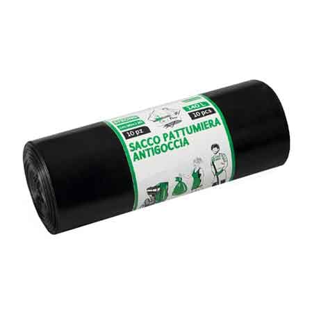 Sacchi per Nettezza Urbana Neri 90 x 120 cm (10 20 Rotolo Spess. 50 Micron - 2