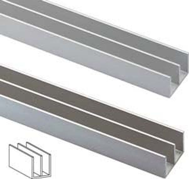 Profilo a Doppia U in Alluminio 20 MMX18 1 m Argento Lucido 5 Pezzi - 2