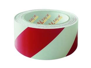 Nastro Segnaletico Adesivo in PVC Bianco Rosso 50 Mmh. Rotoli da 33 6 Pezzi - 2