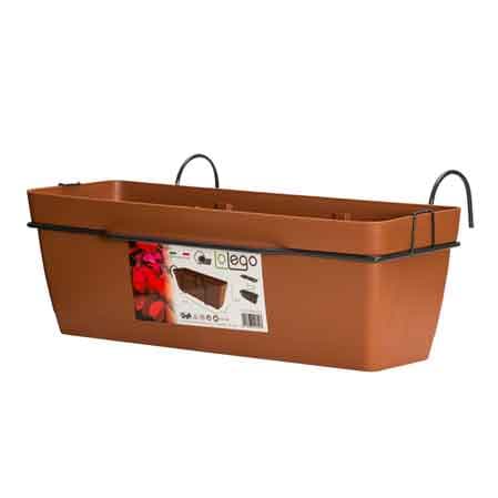 Cassetta con Balconiera Lolego Cm 60 x 29 x 18H Col Terracotta - 2