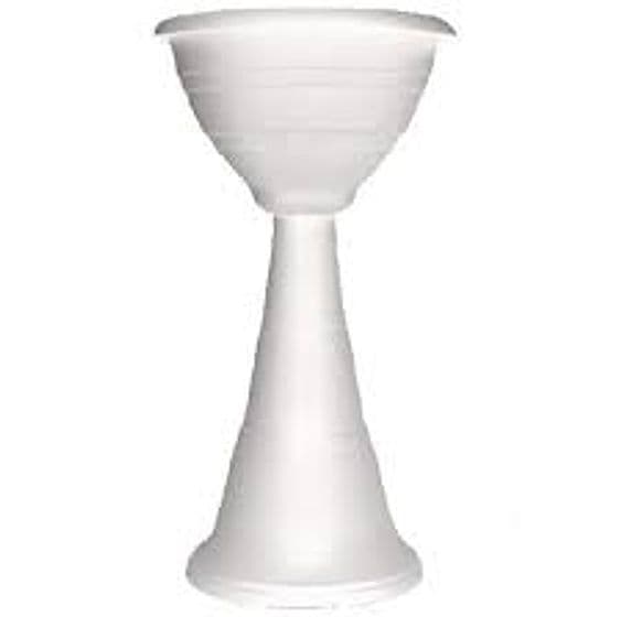 Fioriera Campana a Colonna Ø 39 x 70H Colore Bianco - 2