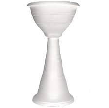 Fioriera Campana a Colonna Ø 39 x 70H Colore Bianco - 2