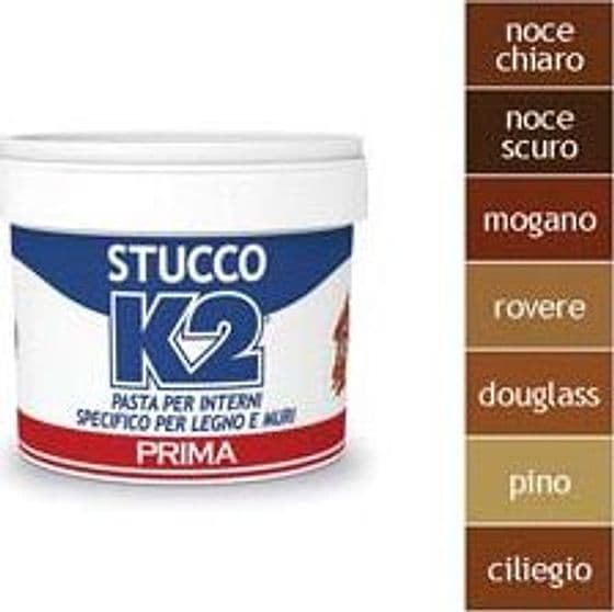 K2 Stucco Colorato in Pasta per Legno in Barattolo 0,500 kg Rovere 12 Pezzi - 2