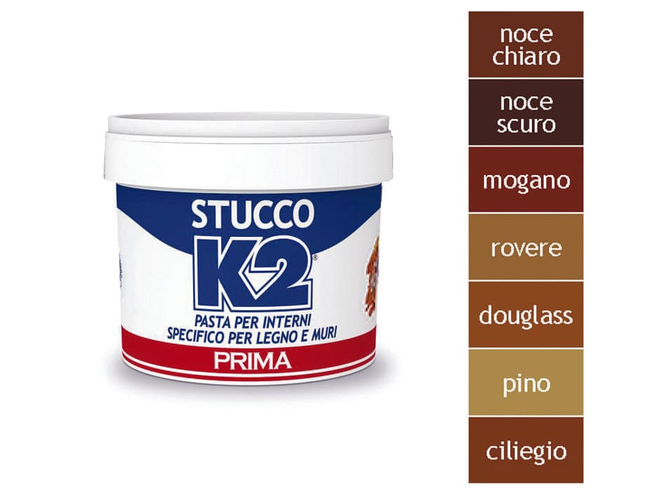 K2 Stucco Colorato in Pasta per Legno in Barattolo 0,500 kg Mogano 12 Pezzi - 2