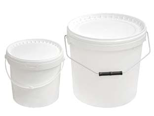 Secchio in Plastica Anonimo con Coperchio Bianco 6 l Manico 10 Pezzi - 2