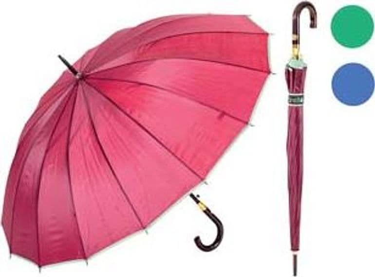 Ombrello Lungo Automatico 16 Stecche Mod. Donna Colori Assortiti 3 Pezzi - 2