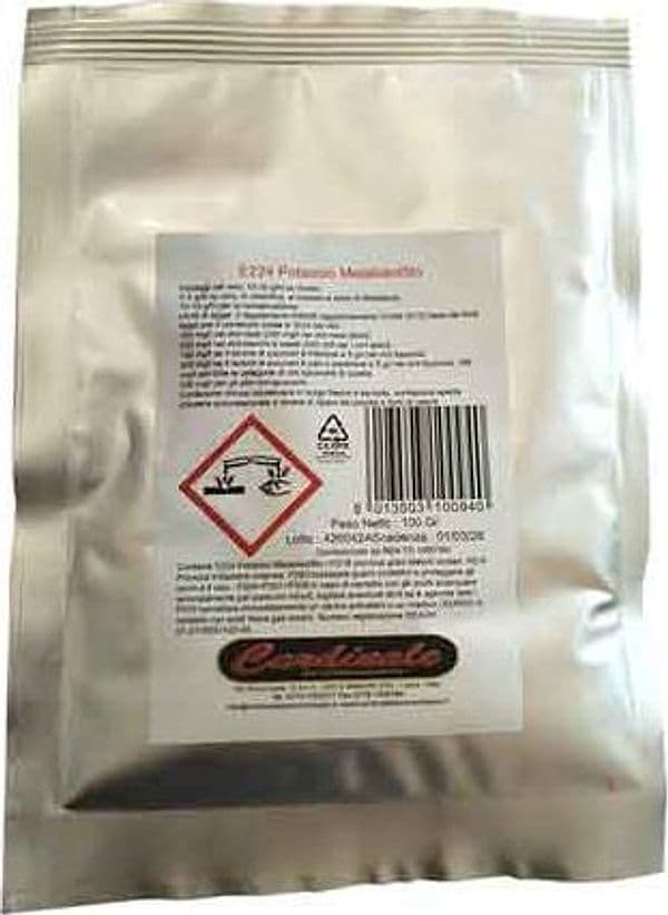 Metabisolfito di Potassio per Mosti e Vini 100 Gr - 2