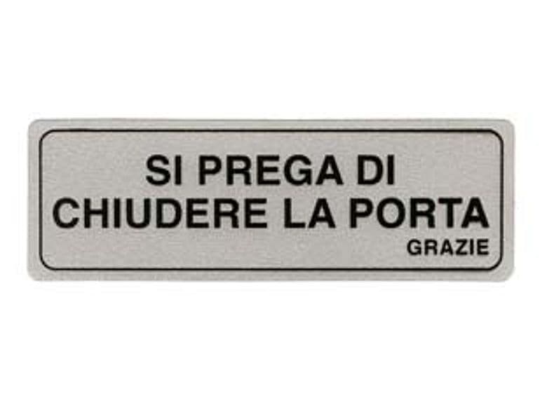 Targhetta Adesiva Si Prega di Chiudere La Porta Grazie 15 CMX5H 10 Pezzi - 2