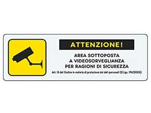 Targhetta Adesiva Area Videosorvegliata con Normativa 15 CMX5H 10 Pezzi - 2