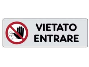 Targhetta Adesiva Vietato Entrare PVC 15x5 Cm 10 Pezzi - 2