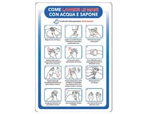 Cartello Come Lavarsi Le Mani 35 CMX50H. in Plastica 10 Pezzi - 2