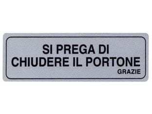 Targhetta Adesiva Si Prega di Chiuedere Il Portone Grazie 15 CMX5H 10 Pezzi - 2