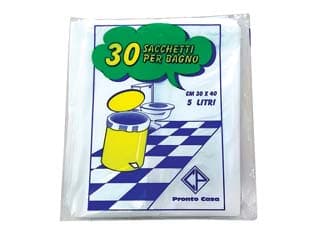 Sacco Pattumiera per Bagno Bianco PZ.30 30 CMX40 152 g 50 Confezione Cp - 2